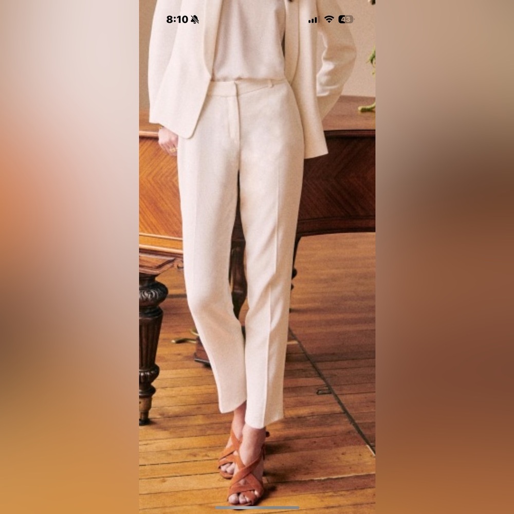 Sezane Cream Women's Trousers